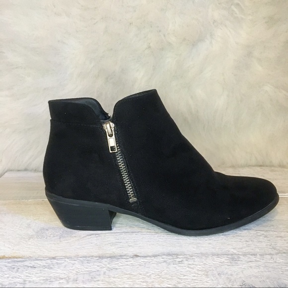 madeline girl Shoes - Madeline Girl Black Faux Suede Booties Ankle Boot